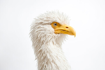 Obraz premium White Bird with Yellow Beak on White Background