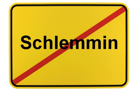 Illustration eines Ortsschildes der Gemeinde Schlemmin in Mecklenburg-Vorpommern