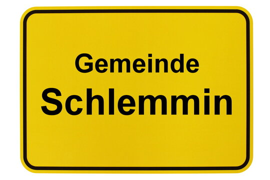 Illustration eines Ortsschildes der Gemeinde Schlemmin in Mecklenburg-Vorpommern