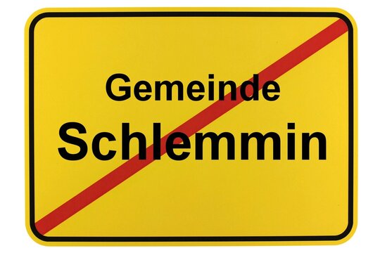 Illustration eines Ortsschildes der Gemeinde Schlemmin in Mecklenburg-Vorpommern