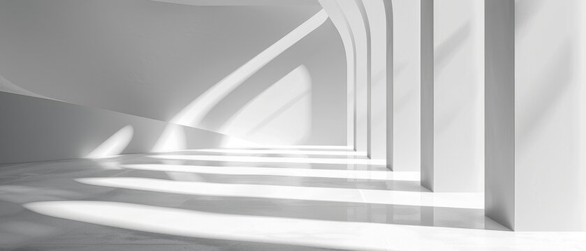 Elegant background featuring a minimalist design with shadows and light creating simple shapes and patterns. The sophisticated use of light and dark contrasts highlights the beauty of clean lines and