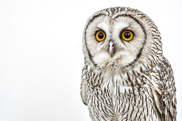 Fototapeta premium Close-up Portrait of a Snowy Owl with Bright Yellow Eyes