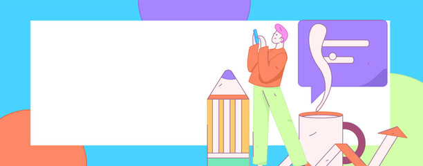 Education and learning people flat vector concept hand drawn illustration
