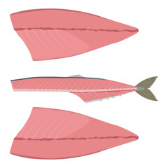 鯖の三枚おろしのイラスト