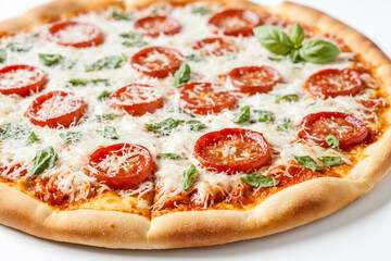 Closeup of a Margherita Pizza