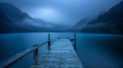 Fototapeta premium a shrouded water expanse