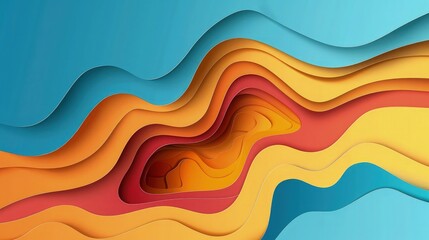 Abstract background with paper cut shape Pro Vector