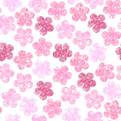 Watercolor pink flower seamless pattern vector. Pastel pink and red flora on white background. Beautiful floral wallpaper. Sweet garden. Design for fabric, textile, scarf, skirt, print, card, graphic.