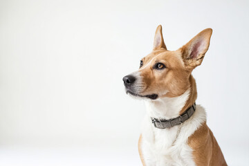 Obraz premium Portrait of a Curious Dog with Copy Space