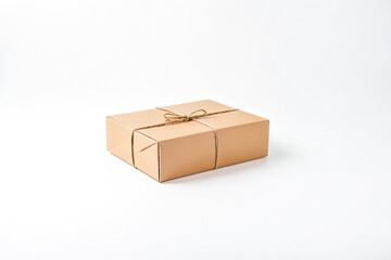Fototapeta premium Brown Cardboard Box Tied with Twine