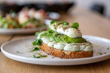 Avocado Toast with Creamy Herb Spread and Soft-Boiled Egg