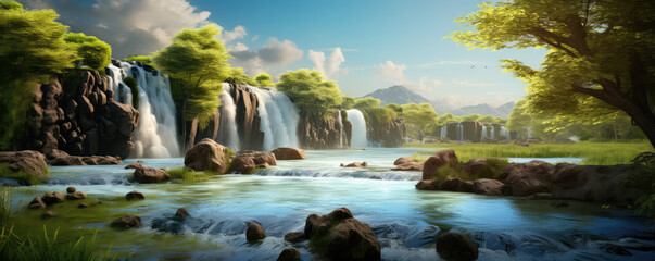 Serene Waterfall Oasis: Nature's Tranquil Paradise