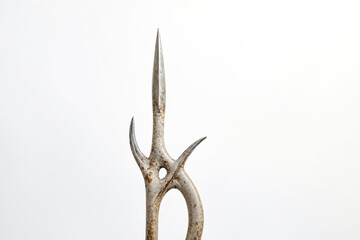 Fototapeta premium Closeup of a Metal Hook with a White Background