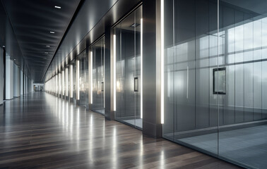 Sleek Corporate Office Corridor Aesthetics