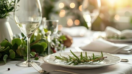 Fototapeta premium Beautifully arranged tables and high quality images of food and drinks. It is often used in restaurant advertisements, food blogs, and social media.