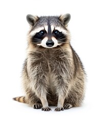 Obraz premium the Cozumel Raccoon white copy space on right Isolated on white background