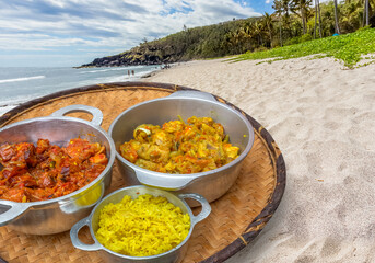 Caris créoles sur plage de Grand’Anse, île de la Réunion 