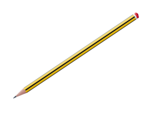 Yellow and black pencil isolated on transparent background