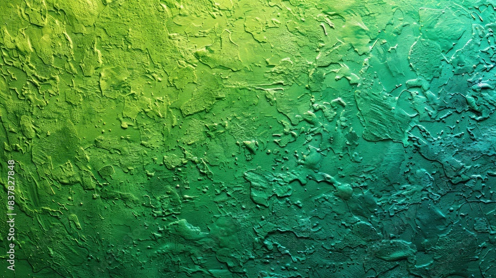 Poster close-up view of a gradient from emerald green to lime green.