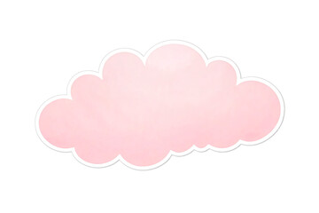Pink Cloud Shape with White Outline