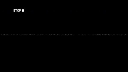 Old VHS Stop overlay with noise line, VCR Stop, Noisy vcr stop overlay texture