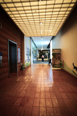blur background with corridor in the department store