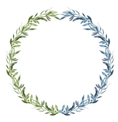 Fototapeta premium Couronne bicolore d’olivier, fond blanc 