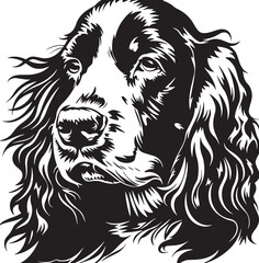 english Cocker Spaniel dog clipart, english Cocker Spaniel black vector