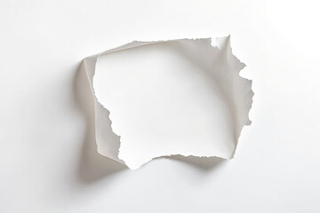 Torn Paper Hole On White Background