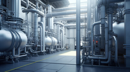 Modern Industrial Plant with Complex Machinery