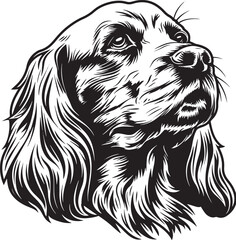 english Cocker Spaniel dog clipart, english Cocker Spaniel black vector