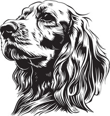 english Cocker Spaniel dog clipart, english Cocker Spaniel black vector