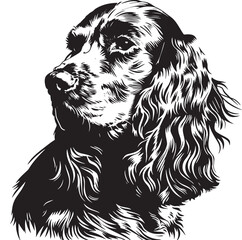 english Cocker Spaniel dog clipart, english Cocker Spaniel black vector