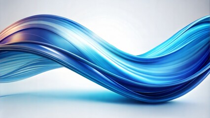 Fototapeta premium abstract, 3D, curve, flow, eruption, gradient, blue, smooth, dynamic, digital art, modern design, white background