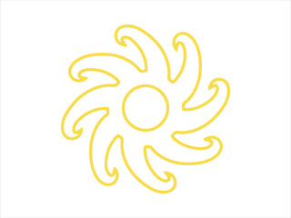 Sun Shape Line Art Background Illustration