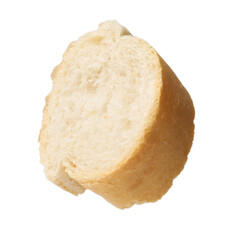 Piece of fresh baguette isolated on white