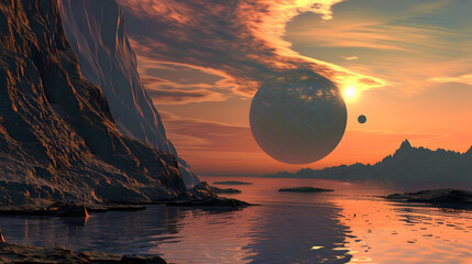 Alien Sunset A Glowing Farewell on a Distant World