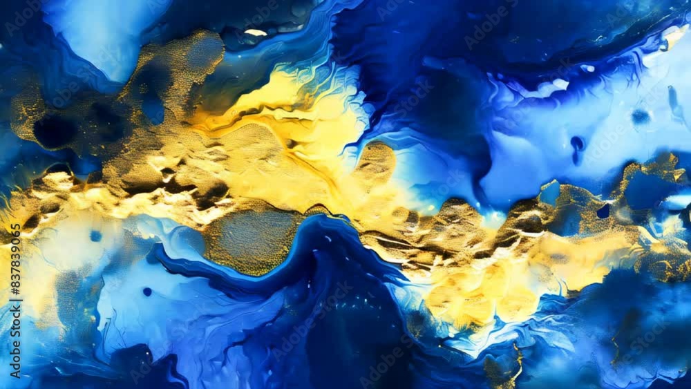 Poster abstract three dimensional textured color shapes