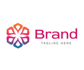 Colorful flower logo design template elements. Usable for Branding and Business Logos.
