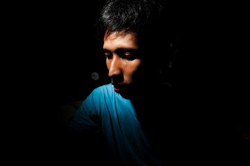 Obraz premium portrait of a man see nothing