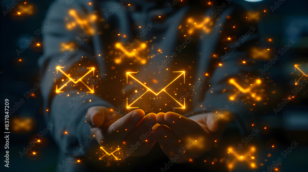Poster efficient communication and customer service: photo realistic customer profile with support emails s