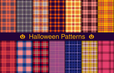 Halloween plaid bundles, textile design, checkered fabric pattern for shirt, dress, suit, wrapping paper print, invitation and gift card.