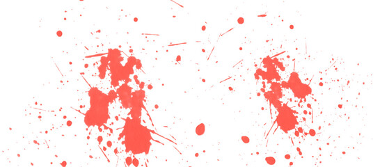 blood red splatters on white background, blood stains 