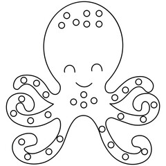 Octopus   continuous one line drawing of outline vector illustration
