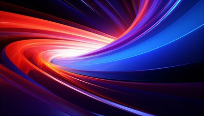 Abstract Swirling Red and Blue Light Vortex Digital Art Background Wallpaper Image