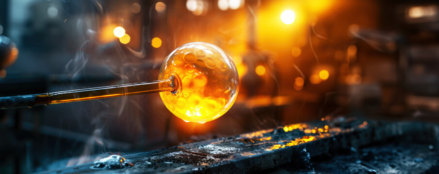 Glass blowing with copy space - Powered by Adobe