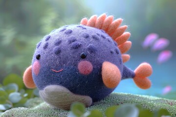  a very cute felt handmade pufferfish