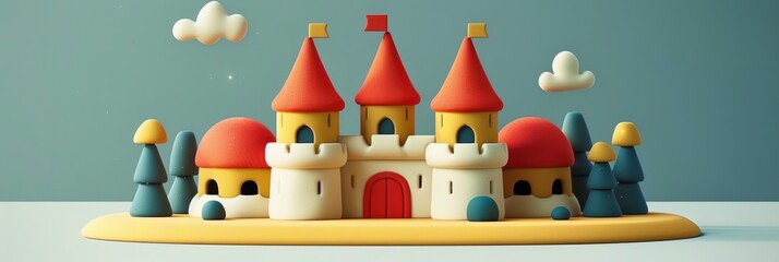  a very cute felt handmade sandcastle