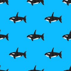 Naklejka premium seamless pattern with fishes