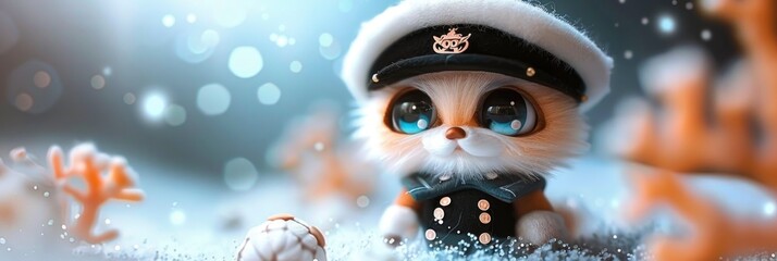  a very cute felt handmade sea captain